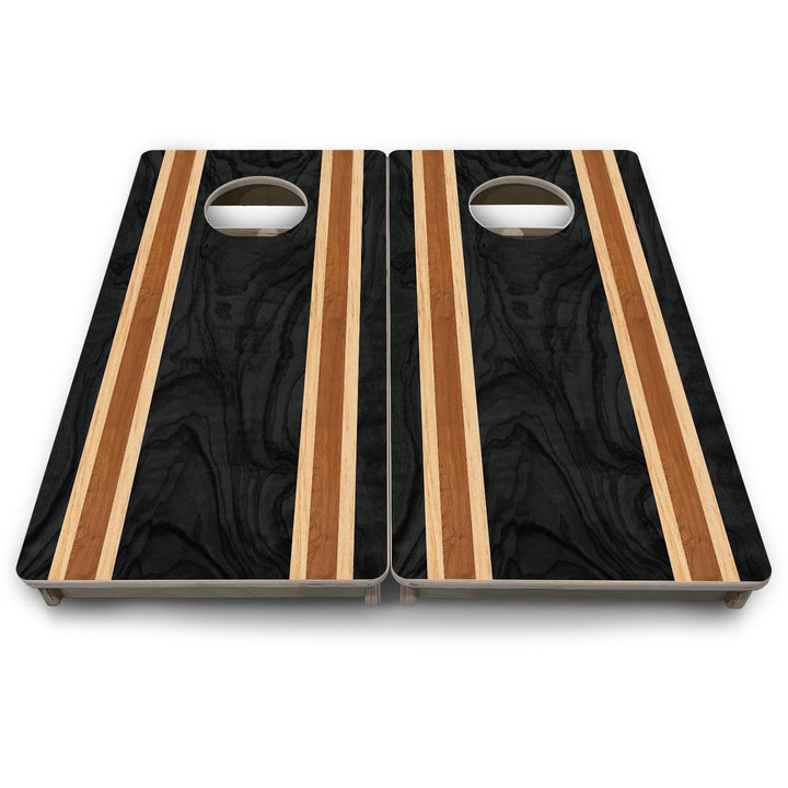 Dark Wood Stripe - Mini or Vacation Size Cornhole Boards