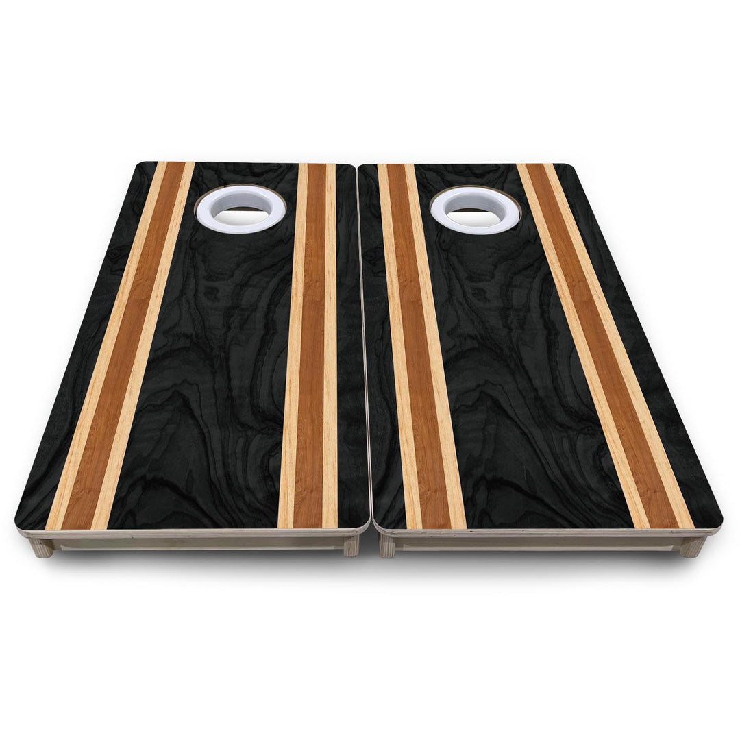 Dark Wood Stripe - Mini or Vacation Size Cornhole Boards