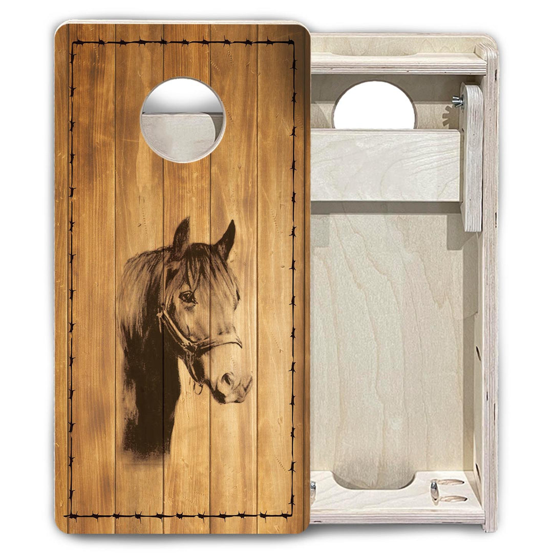 Barnyard Horse & Chicken - Mini or Vacation Size Cornhole Boards