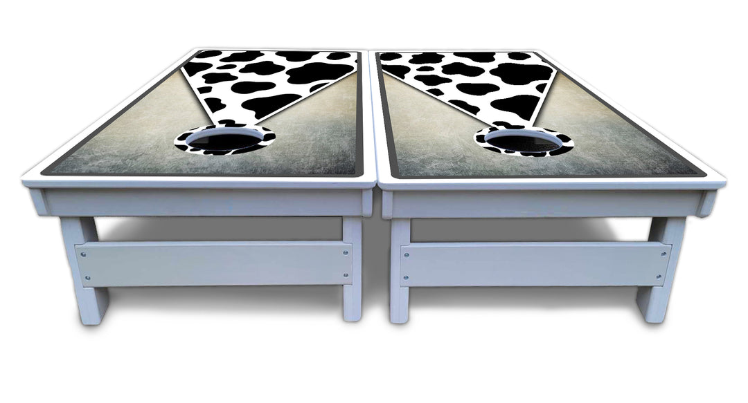 Cow Print Triangle Cornhole Boards - All Weather Series