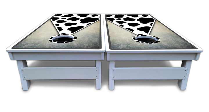 Cow Print Triangle Cornhole Boards - All Weather Series