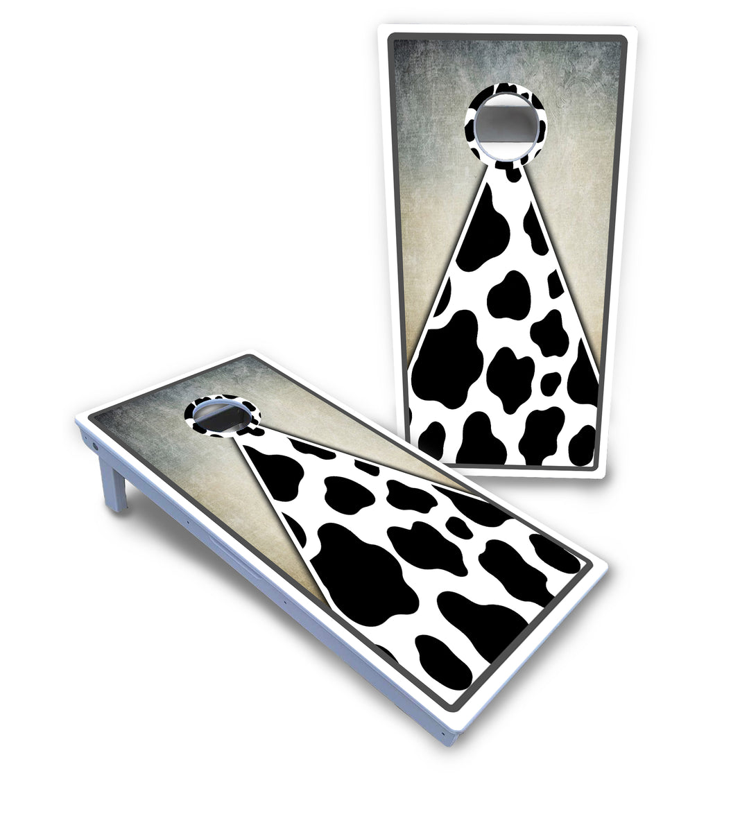 Cow Print Triangle Cornhole Boards - All Weather Series