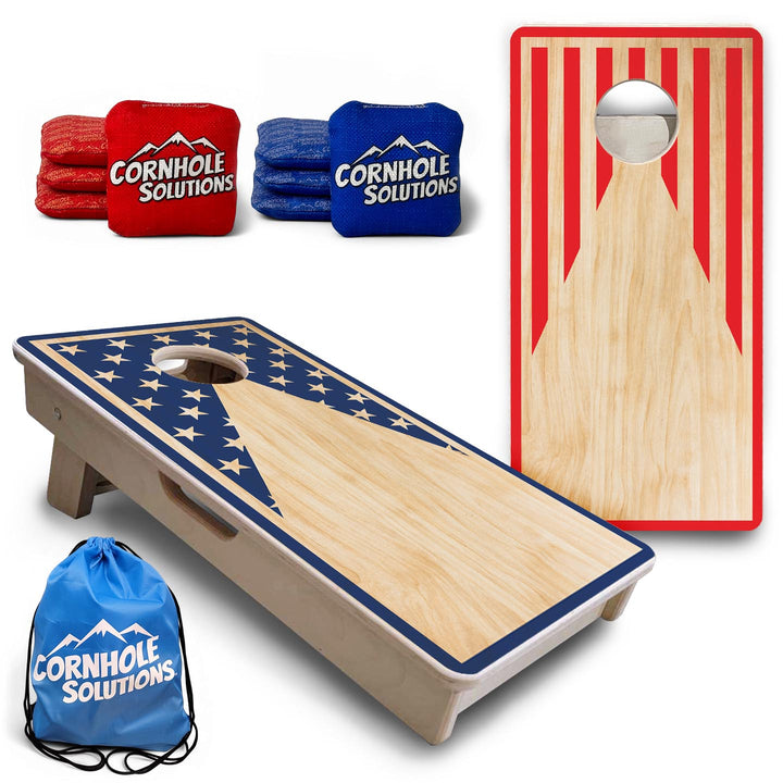Stars & Stripes Keyhole - Mini or Vacation Size Cornhole Boards