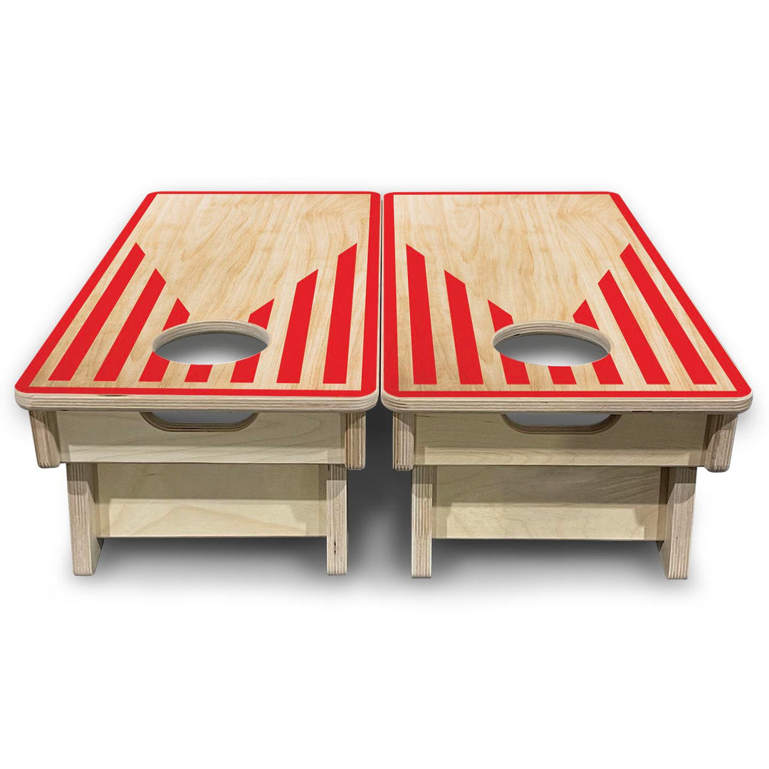 Stripes Keyhole - Mini or Vacation Size Cornhole Boards