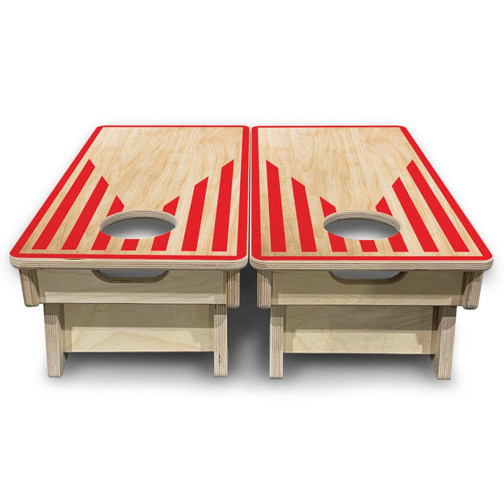 Stripes Keyhole - Mini or Vacation Size Cornhole Boards