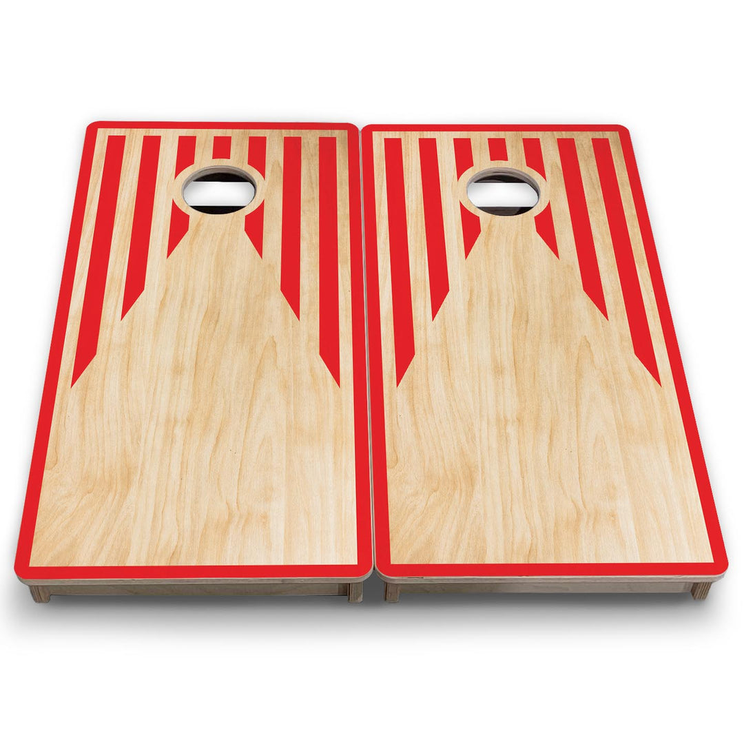 Stripes Keyhole - Mini or Vacation Size Cornhole Boards
