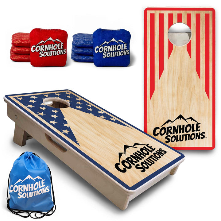 Stars & Stripes Keyhole CS Logo - Mini or Vacation Size Cornhole Boards