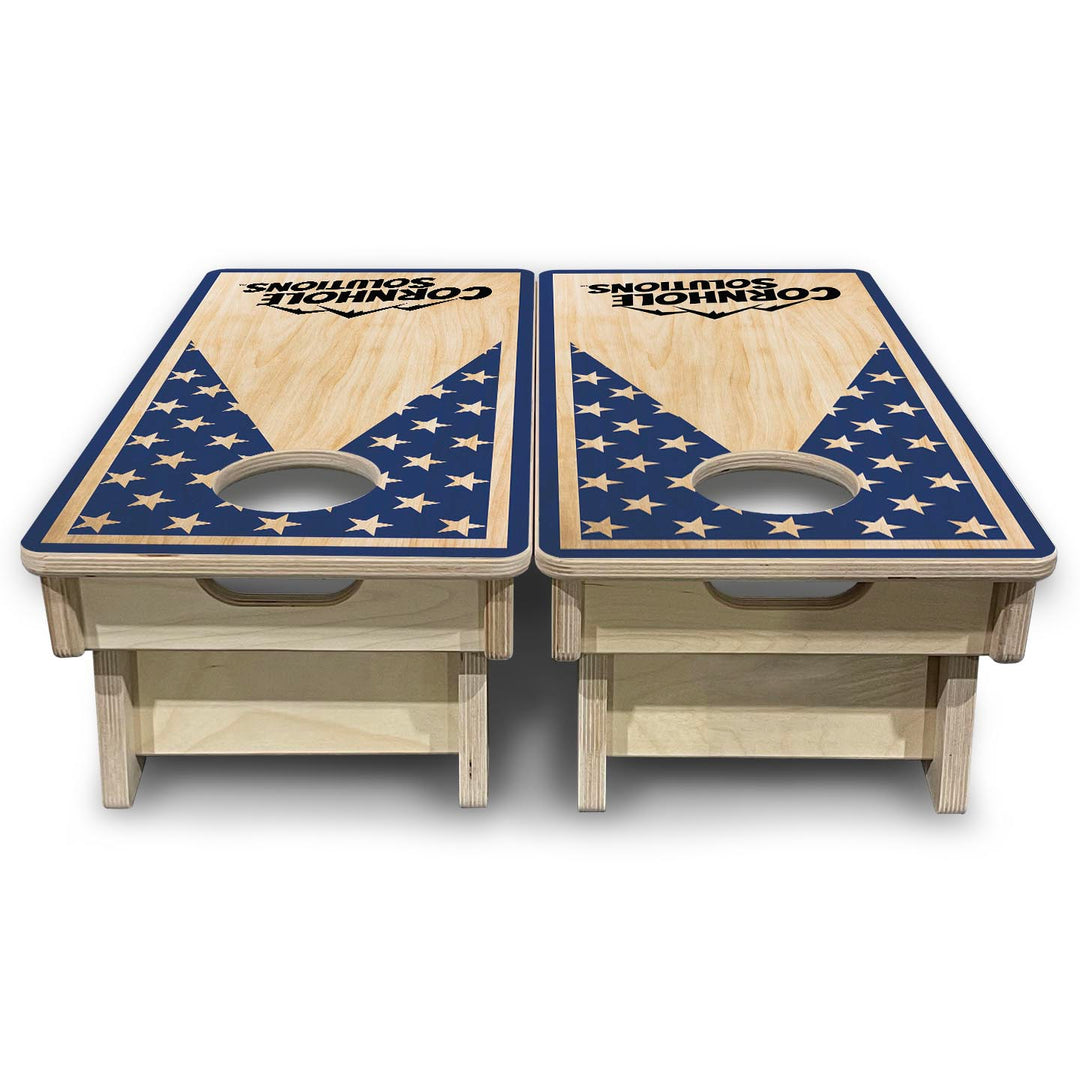 Stars Keyhole CS Logo - Mini or Vacation Size Cornhole Boards