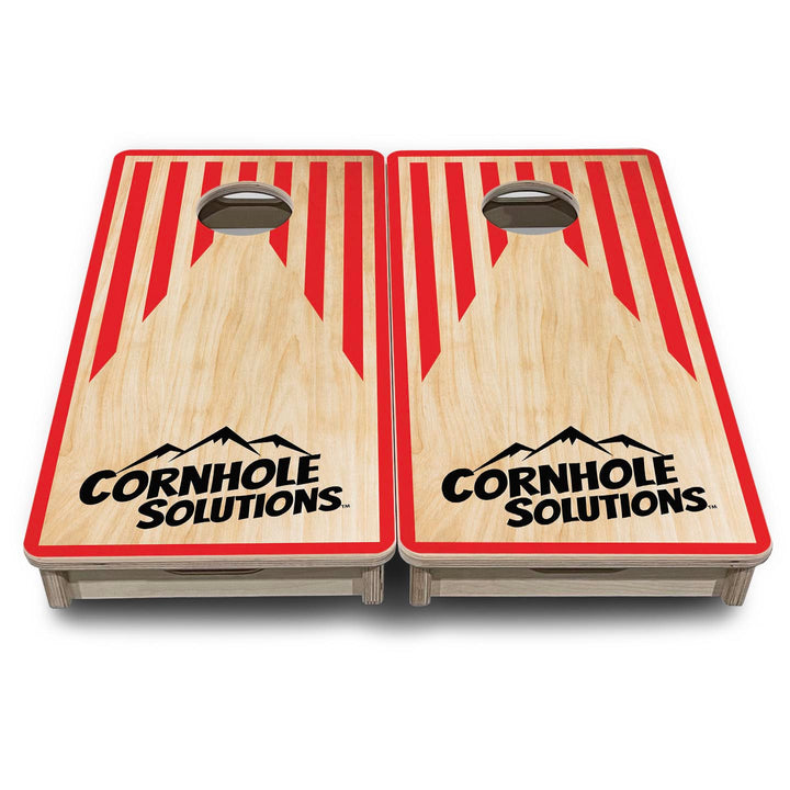 Stripes Keyhole CS Logo - Mini or Vacation Size Cornhole Boards