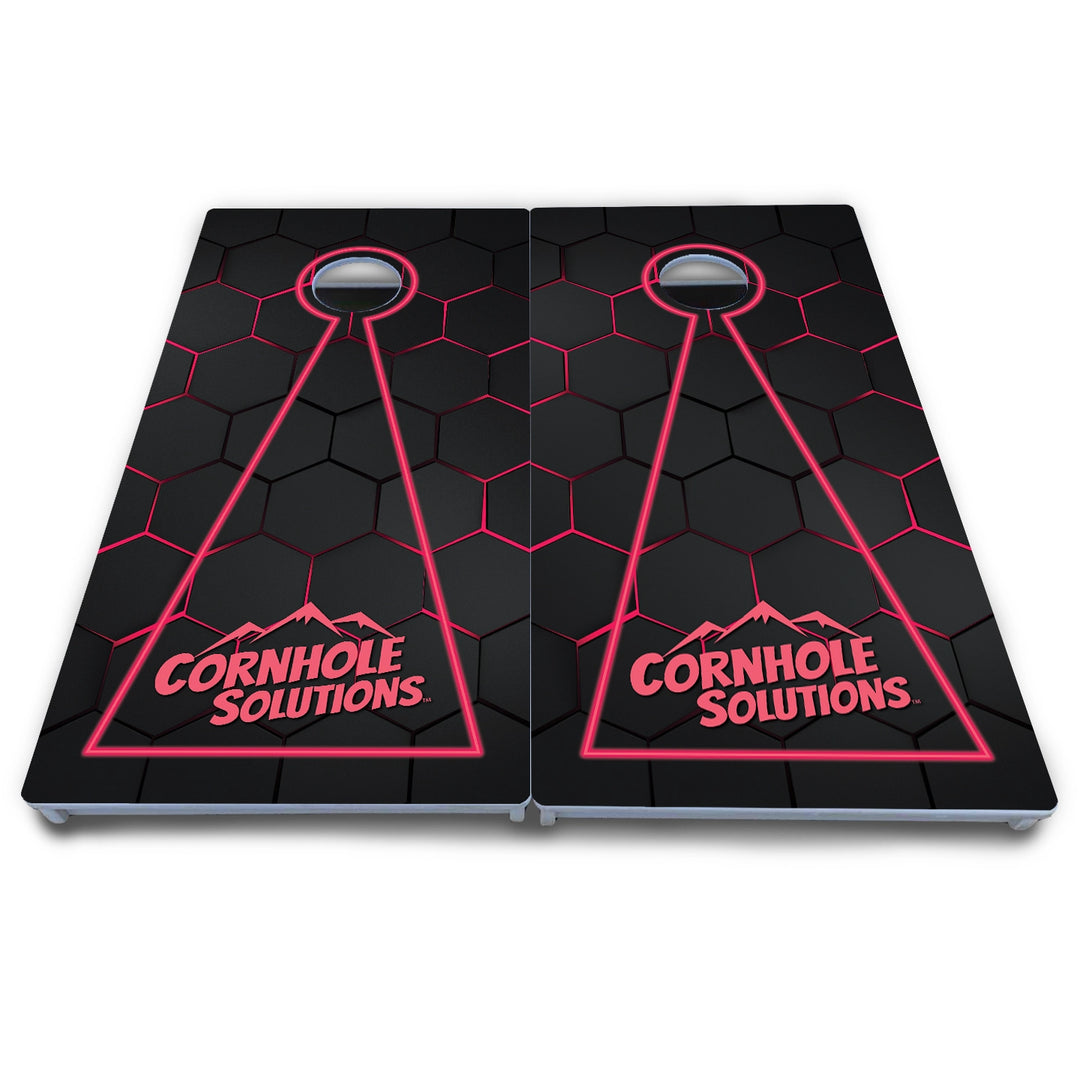 Honeycomb Black Cornhole Boards - All Weather Series