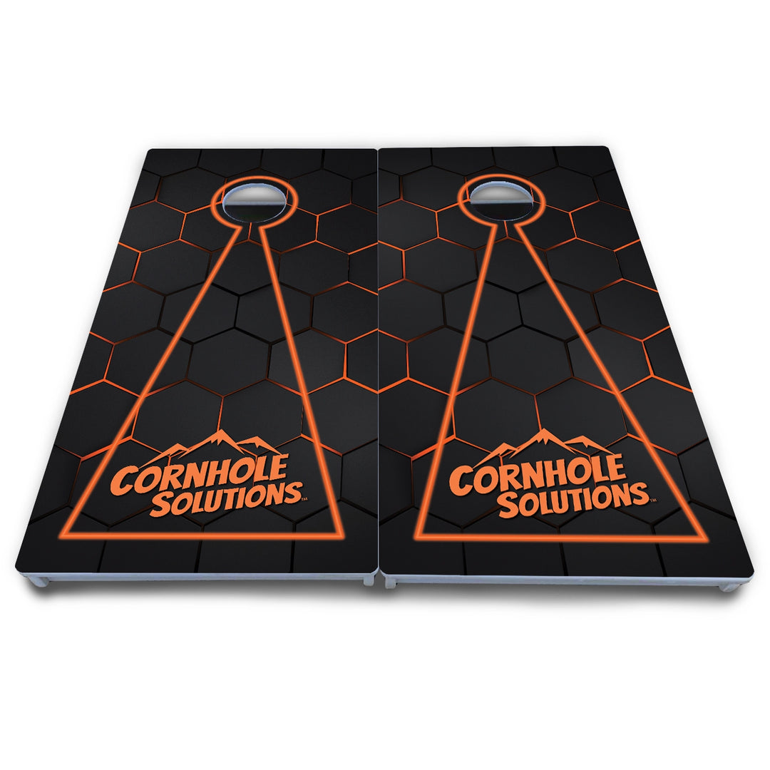 Honeycomb Black Cornhole Boards - All Weather Series