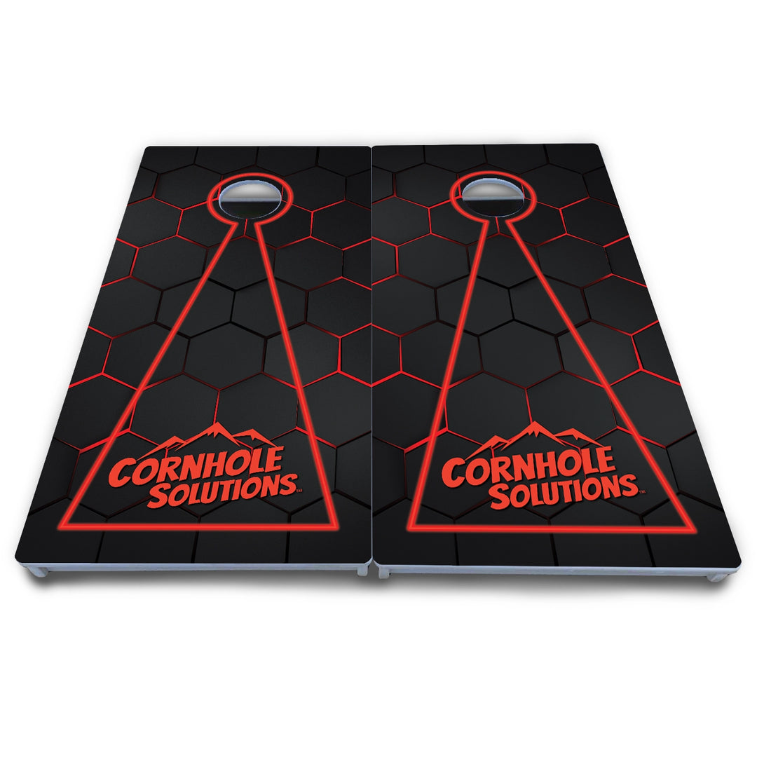 Honeycomb Black Cornhole Boards - All Weather Series
