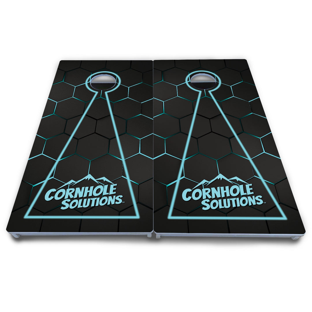 Honeycomb Black Cornhole Boards - All Weather Series