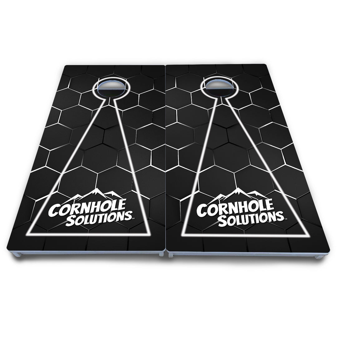 Honeycomb Black Cornhole Boards - All Weather Series