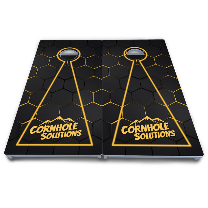 Honeycomb Black Cornhole Boards - All Weather Series