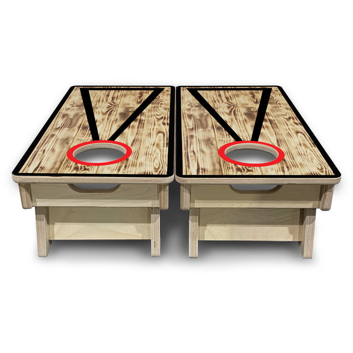 Burnt Triangle - Mini or Vacation Size Cornhole Boards (2 Design Options)