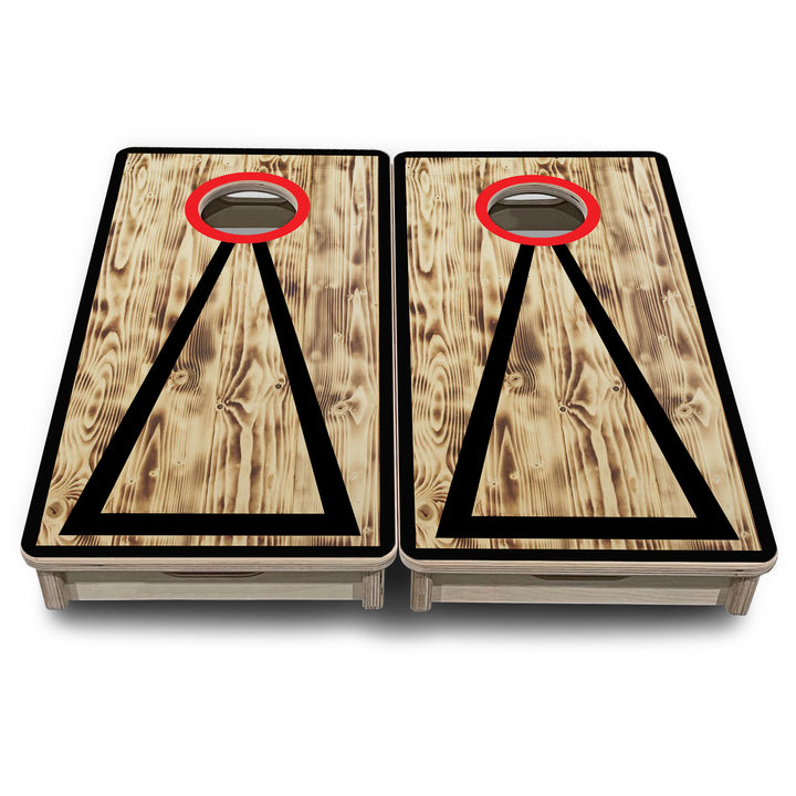 Burnt Triangle - Mini or Vacation Size Cornhole Boards (2 Design Options)