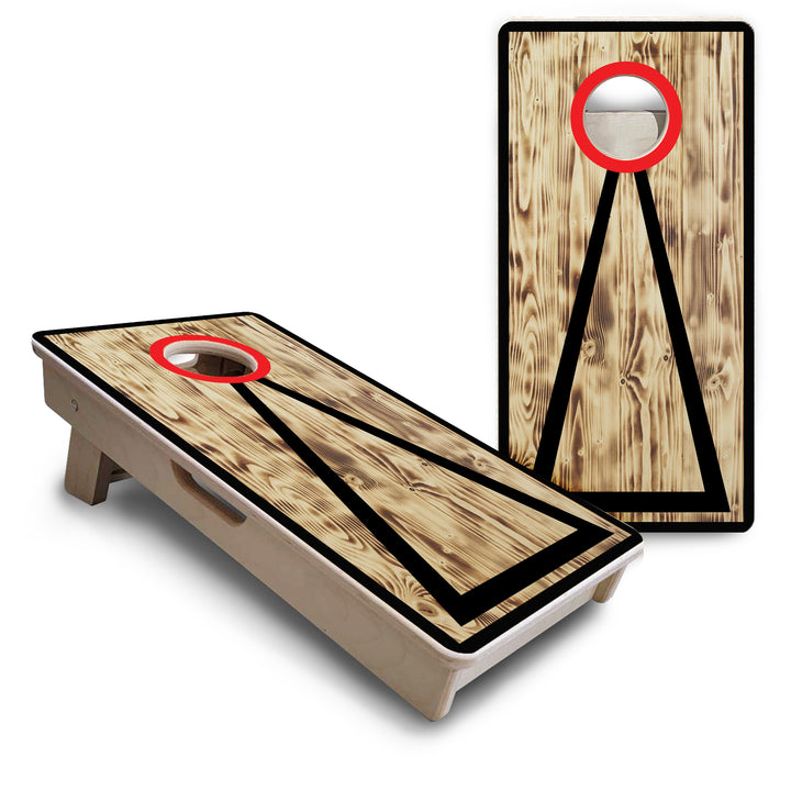 Burnt Triangle - Mini or Vacation Size Cornhole Boards (2 Design Options)