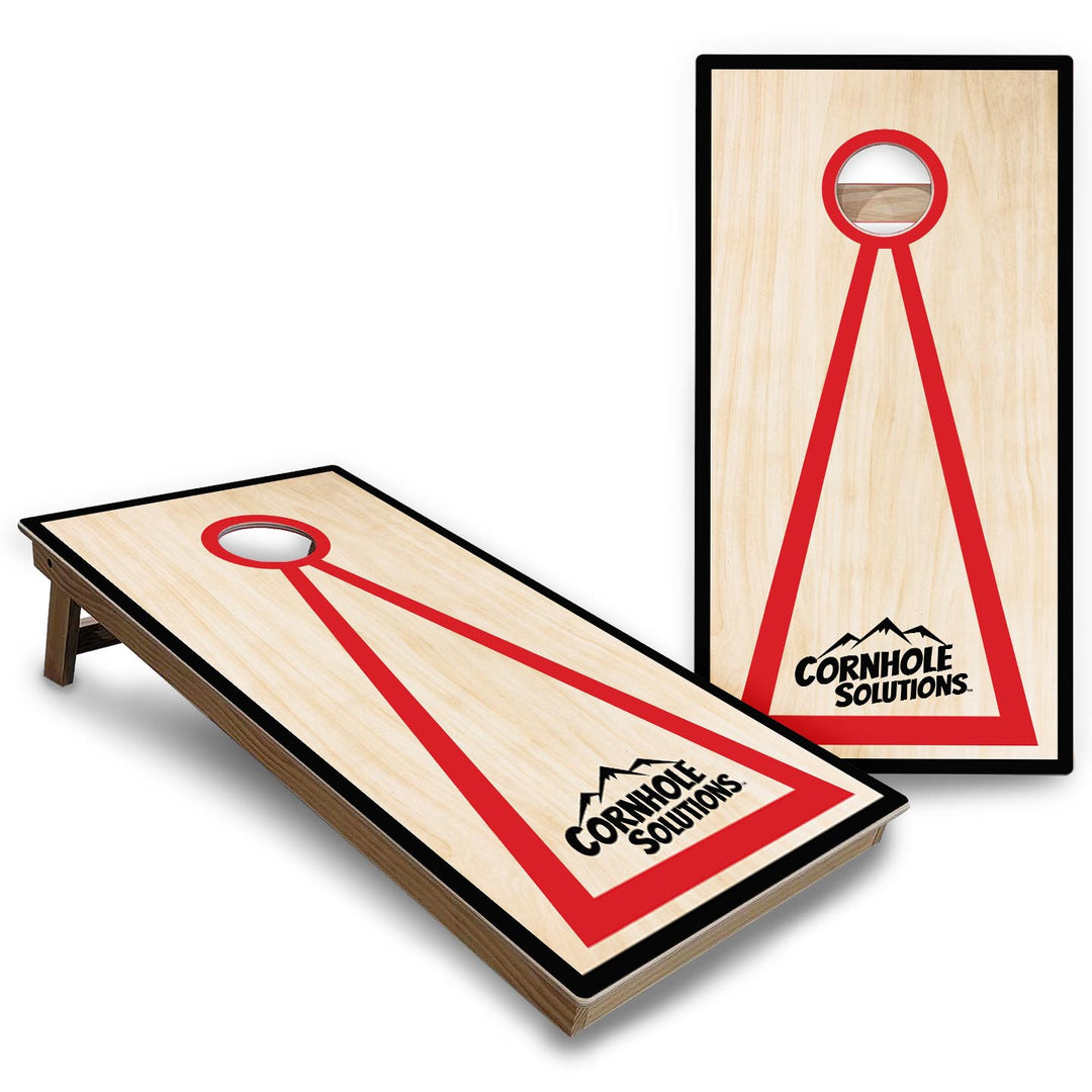 Red/Black Hole Ring Cornhole Boards - Backyard Series