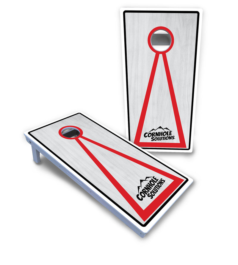 Waterproof - Red/Black Hole Ring Grey Wash Design Options - All Weather Boards "Outdoor Solution" 18mm(3/4")Direct UV Printed - Regulation 2' by 4' Cornhole Boards (Set of 2 Boards) Double Thick Legs, with Leg Brace & Dual Support Braces!