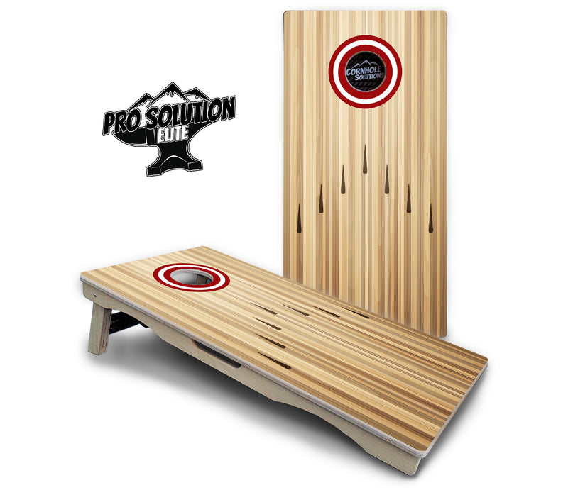 Pro Solution Elite - Bowling Design Options - Professional Tournament Cornhole Boards 3/4" Baltic Birch - Zero Bounce Zero Movement Vertical Interlocking Braces for Extra Weight & Stability +Double Thick Legs +Airmail Blocker