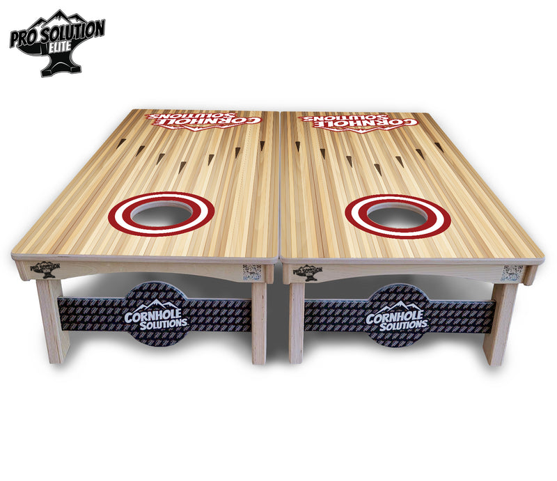 Pro Solution Elite - Bowling Design Options - Professional Tournament Cornhole Boards 3/4" Baltic Birch - Zero Bounce Zero Movement Vertical Interlocking Braces for Extra Weight & Stability +Double Thick Legs +Airmail Blocker