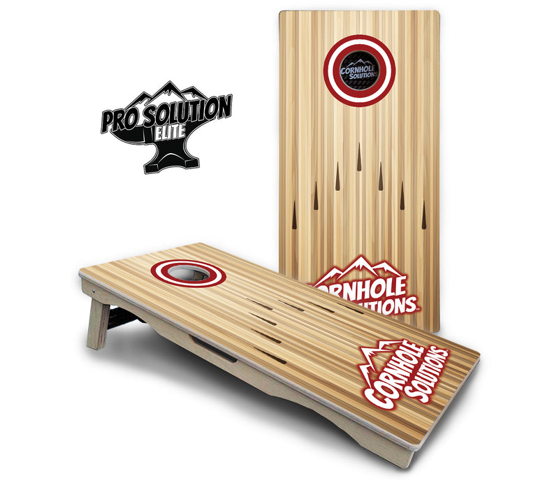 Pro Solution Elite - Bowling Design Options - Professional Tournament Cornhole Boards 3/4" Baltic Birch - Zero Bounce Zero Movement Vertical Interlocking Braces for Extra Weight & Stability +Double Thick Legs +Airmail Blocker