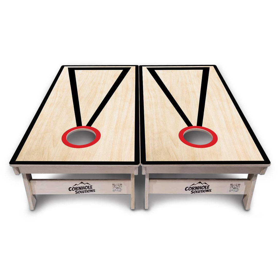 Holiday Special - Red Hole Black Tri Cornhole Boards - Professional Tournament Series