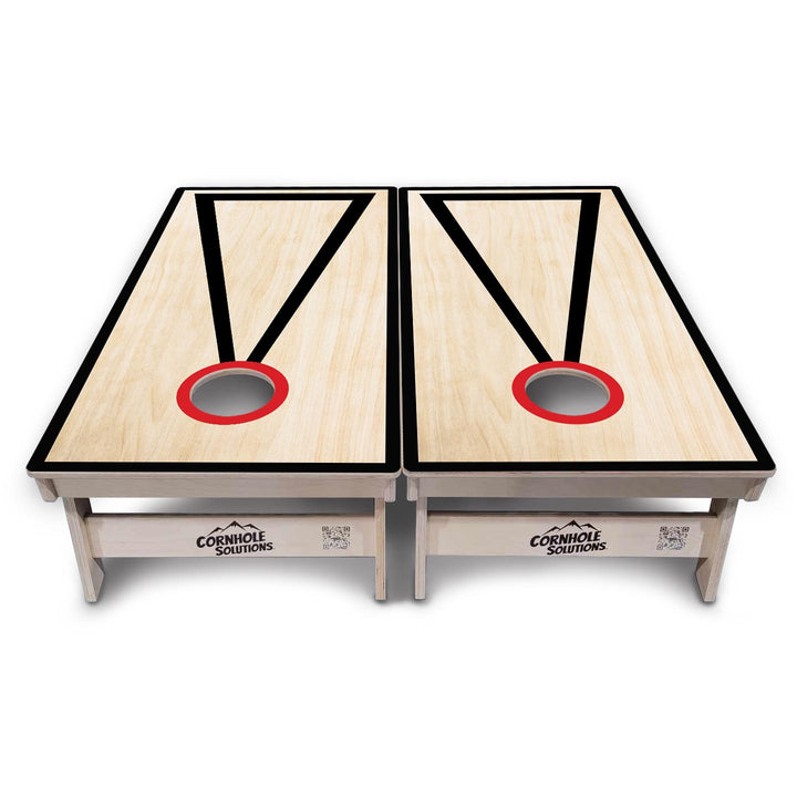 Holiday Special - Red Hole Black Tri Cornhole Boards - Professional Tournament Series