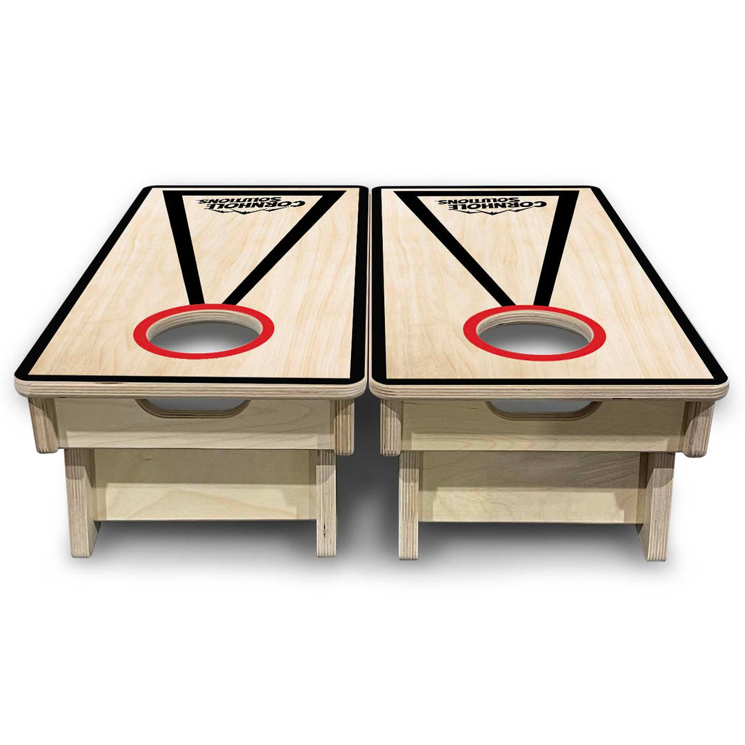 Red/Black Hole Ring - Mini or Vacation Size Cornhole Boards