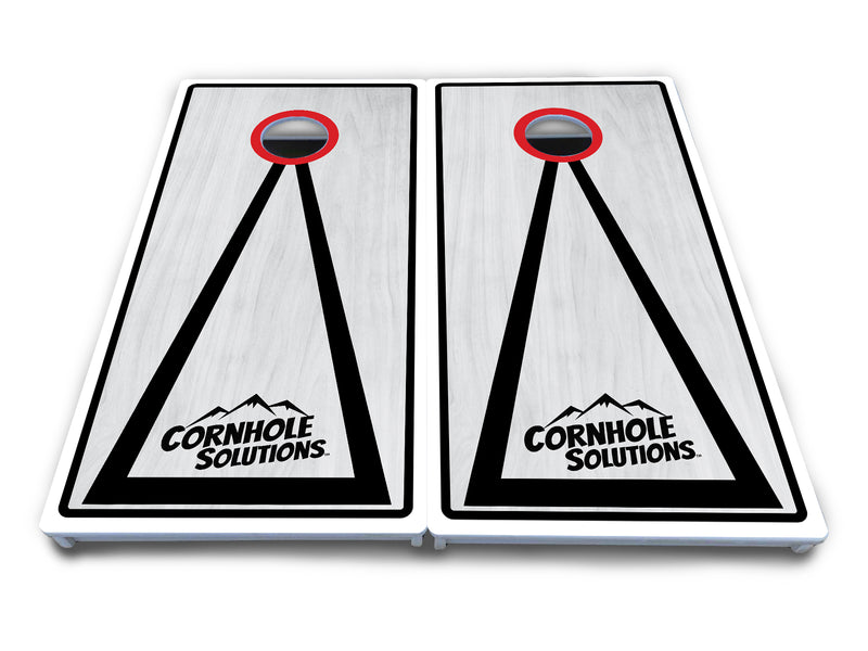 Waterproof - Red/Black Hole Ring Grey Wash Design Options - All Weather Boards "Outdoor Solution" 18mm(3/4")Direct UV Printed - Regulation 2' by 4' Cornhole Boards (Set of 2 Boards) Double Thick Legs, with Leg Brace & Dual Support Braces!