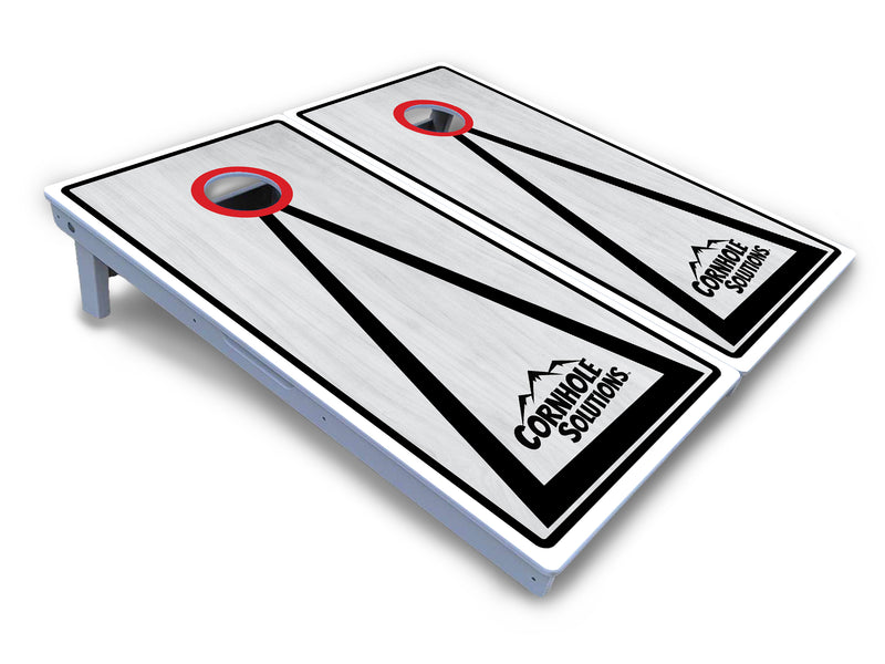 Waterproof - Red/Black Hole Ring Grey Wash Design Options - All Weather Boards "Outdoor Solution" 18mm(3/4")Direct UV Printed - Regulation 2' by 4' Cornhole Boards (Set of 2 Boards) Double Thick Legs, with Leg Brace & Dual Support Braces!