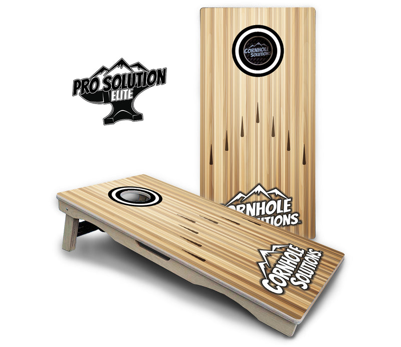 Pro Solution Elite - Bowling Design Options - Professional Tournament Cornhole Boards 3/4" Baltic Birch - Zero Bounce Zero Movement Vertical Interlocking Braces for Extra Weight & Stability +Double Thick Legs +Airmail Blocker