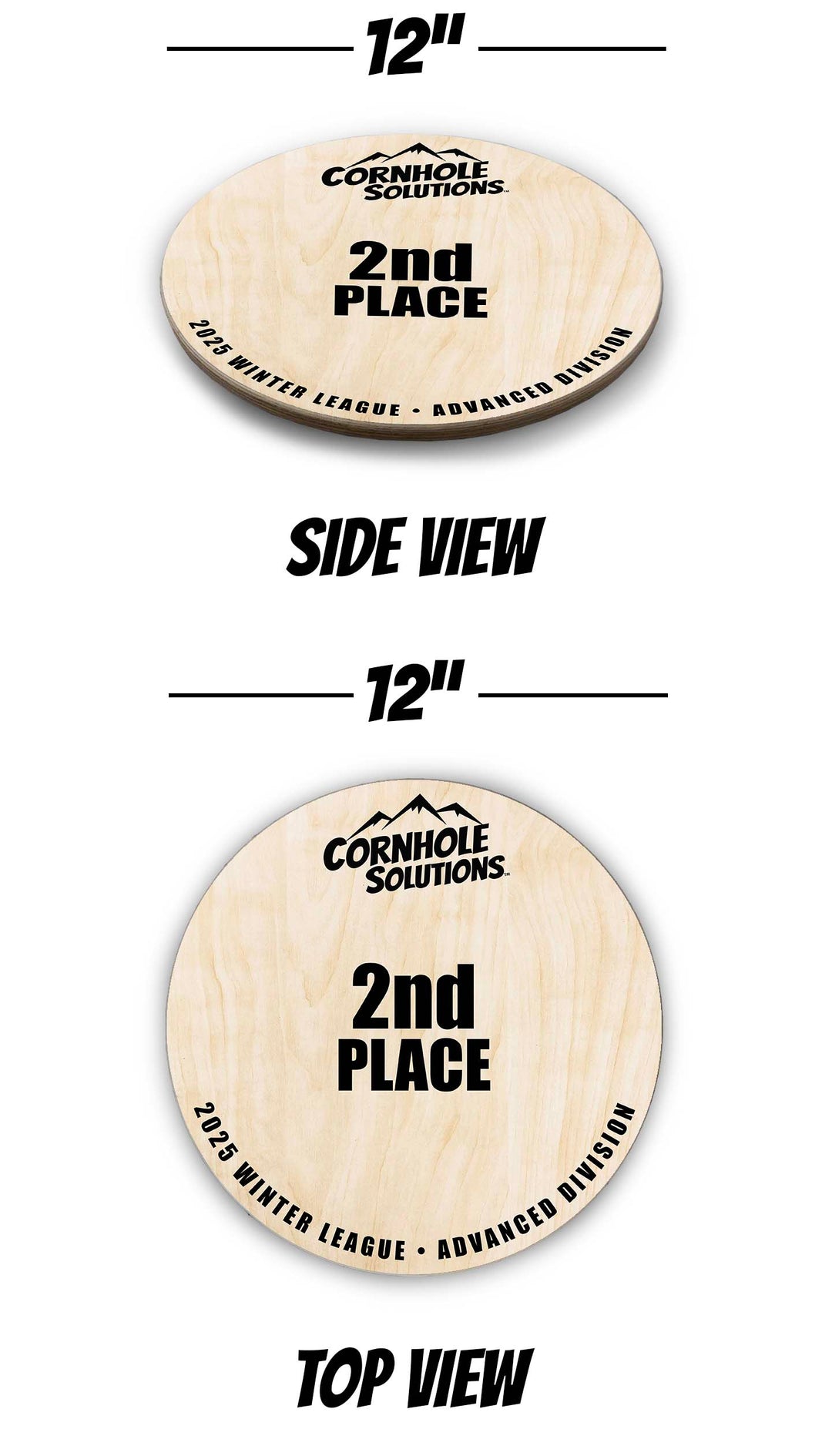Custom Circle Cornhole Trophy - Free Shipping!