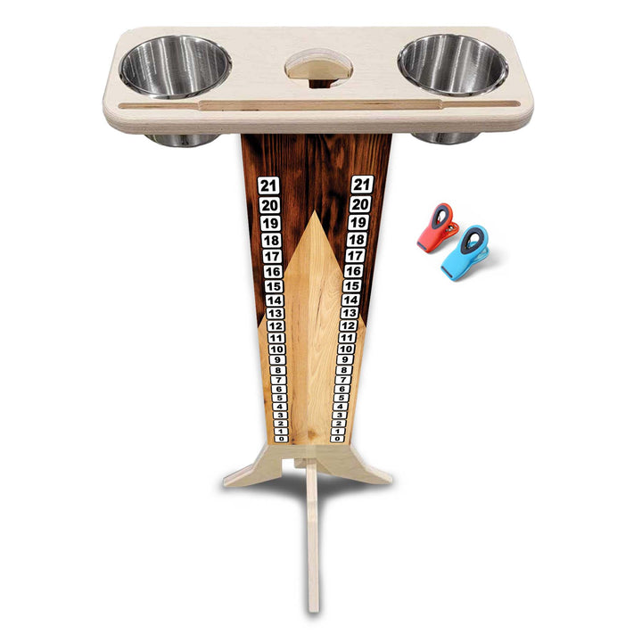 Wooden Triangle - Score Stand (cups & clips included) Score/Drink Stand