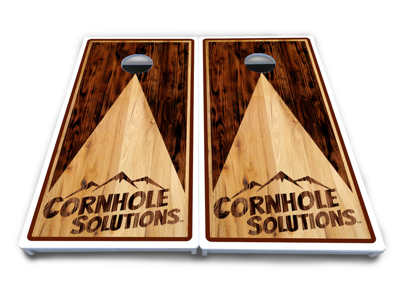 Waterproof - Wooden Triangle Design Options - All Weather Boards "Outdoor Solution" 18mm(3/4")Direct UV Printed - Regulation 2' by 4' Cornhole Boards (Set of 2 Boards) Double Thick Legs, with Leg Brace & Dual Support Braces!