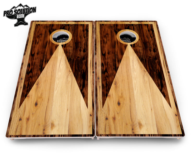 Pro Solution Elite - Wooden Triangle Design Options - Professional Tournament Cornhole Boards 3/4" Baltic Birch - Zero Bounce Zero Movement Vertical Interlocking Braces for Extra Weight & Stability +Double Thick Legs +Airmail Blocker