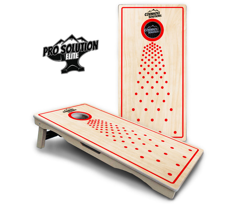 Pro Solution Elite - Basic Pop Dots CS Logo - Professional Tournament Cornhole Boards 3/4" Baltic Birch - Zero Bounce Zero Movement Vertical Interlocking Braces for Extra Weight & Stability +Double Thick Legs +Airmail Blocker