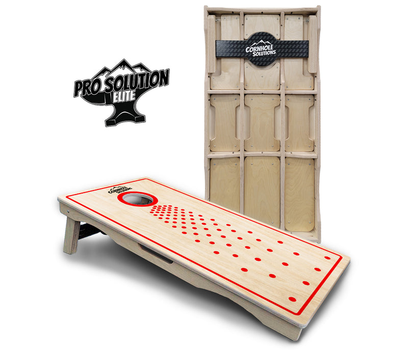 Pro Solution Elite - Basic Pop Dots CS Logo - Professional Tournament Cornhole Boards 3/4" Baltic Birch - Zero Bounce Zero Movement Vertical Interlocking Braces for Extra Weight & Stability +Double Thick Legs +Airmail Blocker