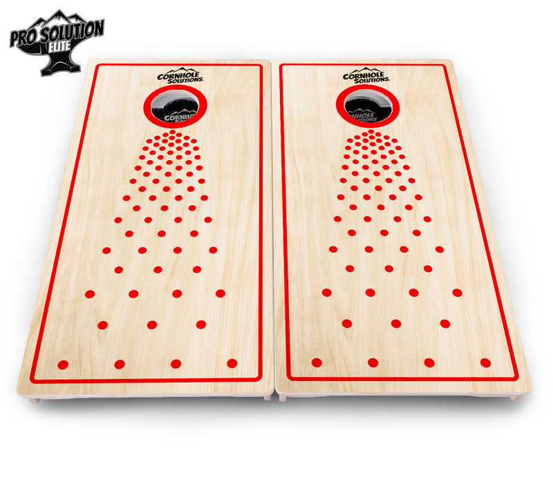 Pro Solution Elite - Basic Pop Dots CS Logo - Professional Tournament Cornhole Boards 3/4" Baltic Birch - Zero Bounce Zero Movement Vertical Interlocking Braces for Extra Weight & Stability +Double Thick Legs +Airmail Blocker