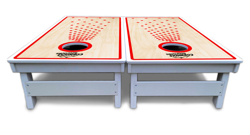 Waterproof - CS Basic Pop Design - All Weather Boards "Outdoor Solution" 18mm(3/4")Direct UV Printed - Regulation 2' by 4' Cornhole Boards (Set of 2 Boards) Double Thick Legs, with Leg Brace & Dual Support Braces!