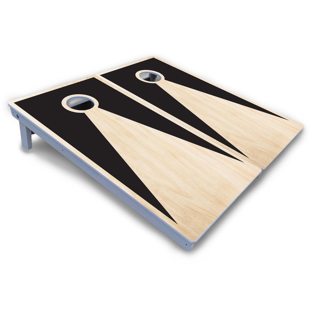 Black/Natural Keyhole Cornhole Boards - All Weather Series