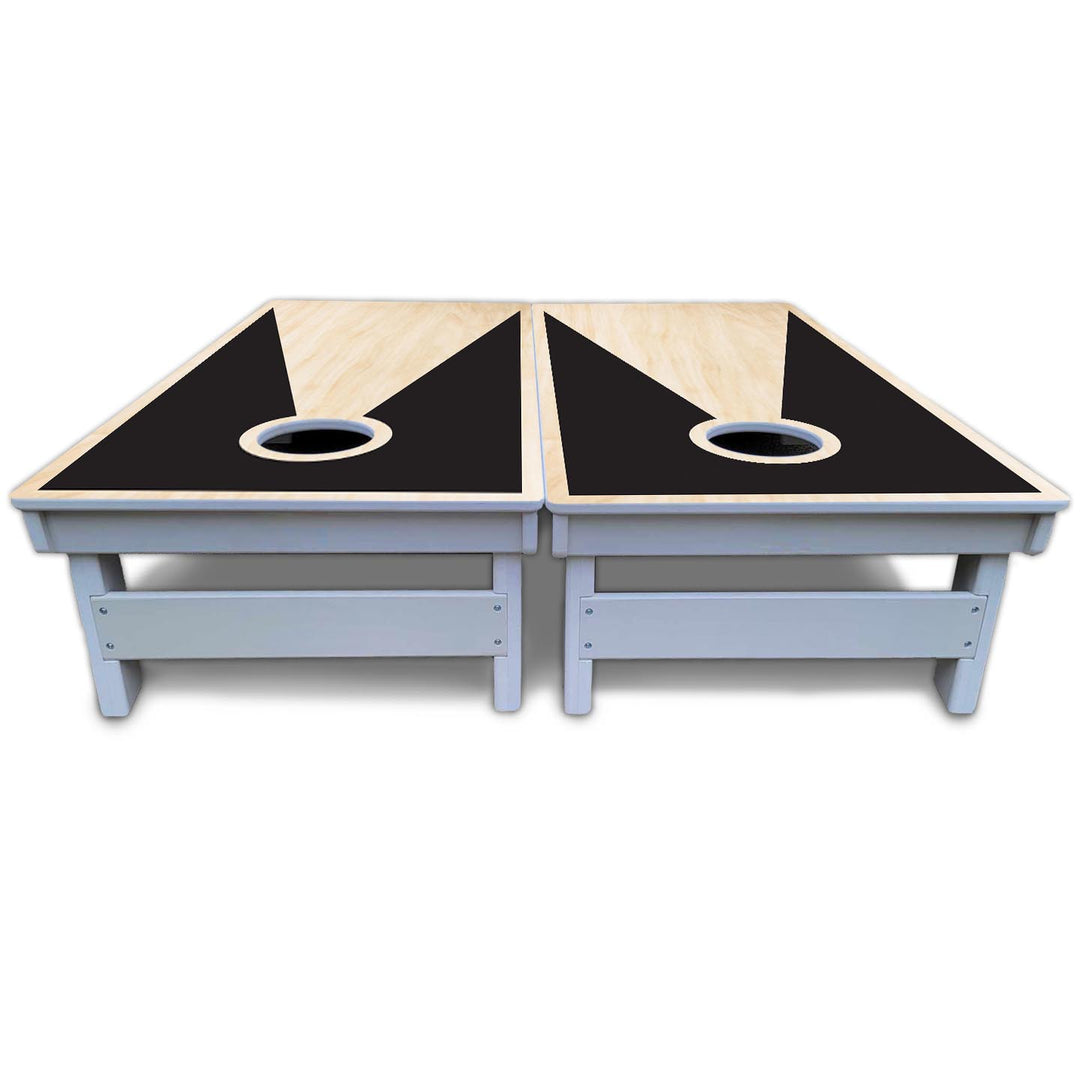 Black/Natural Keyhole Cornhole Boards - All Weather Series
