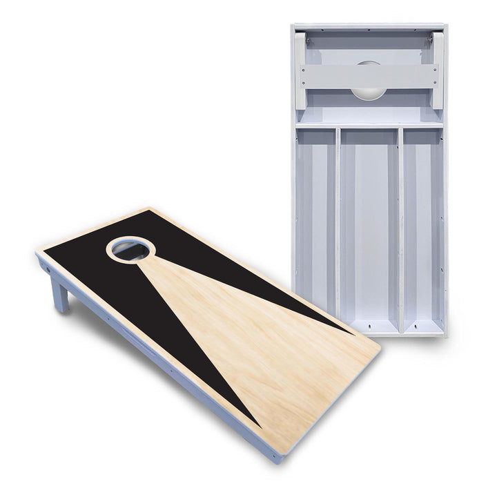 Black/Natural Keyhole Cornhole Boards - All Weather Series