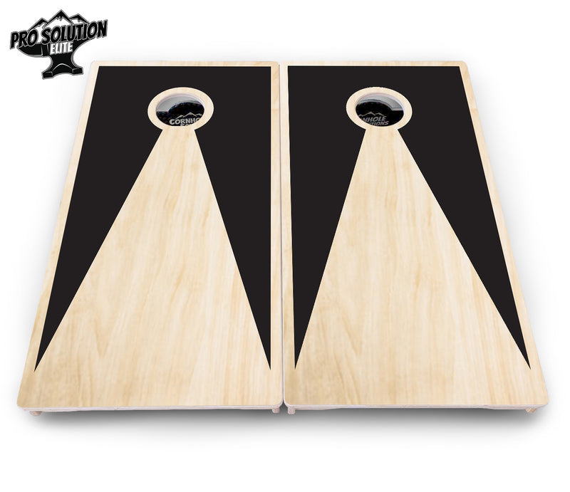 Pro Solution Elite - Black Natural Keyhole - Professional Tournament Cornhole Boards 3/4" Baltic Birch - Zero Bounce Zero Movement Vertical Interlocking Braces for Extra Weight & Stability +Double Thick Legs +Airmail Blocker