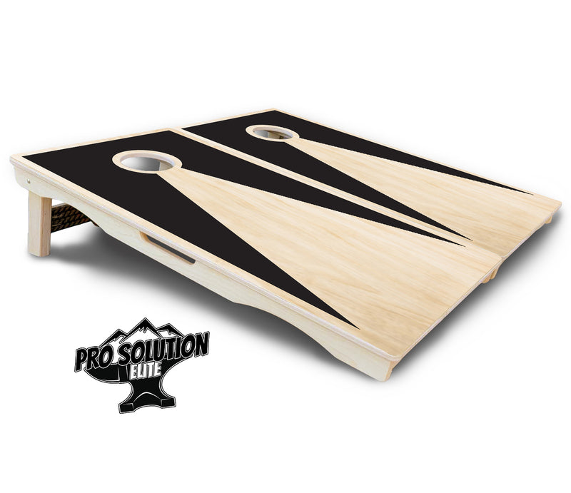 Pro Solution Elite - Black/Natural Keyhole - Professional Tournament Cornhole Boards 3/4" Baltic Birch - Zero Bounce Zero Movement Vertical Interlocking Braces for Extra Weight & Stability +Double Thick Legs +Airmail Blocker