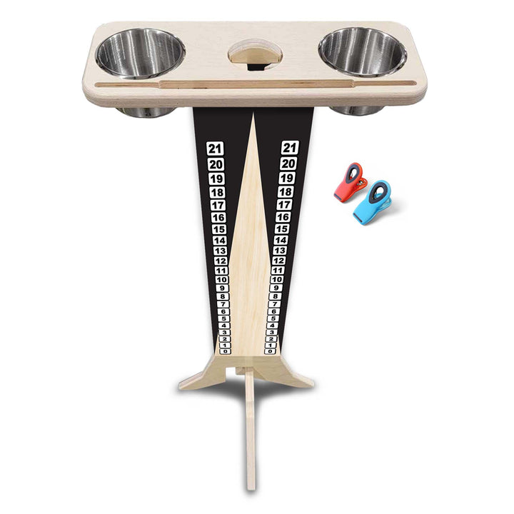 Black & Natural Triangle - Score Stand (cups & clips included) Score/Drink Stand