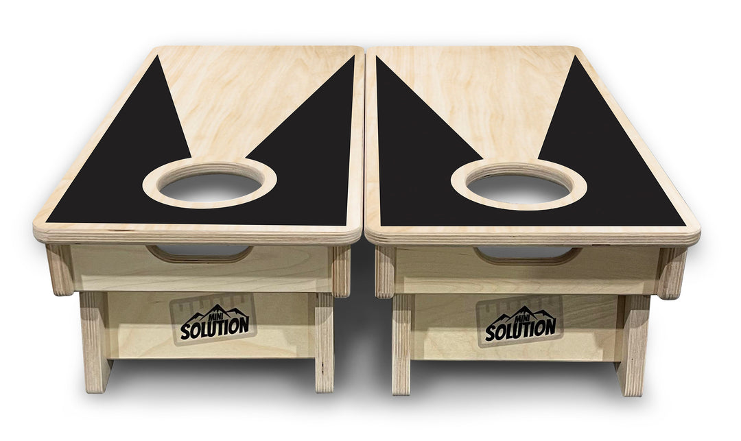 Mini Cornhole Boards - Black/Natural Keyhole