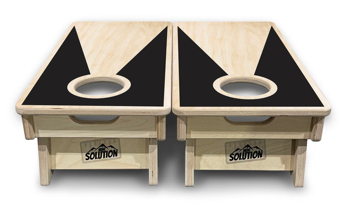 Mini Cornhole Boards - Black/Natural Keyhole