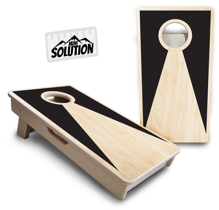 Mini Cornhole Boards - Black/Natural Keyhole